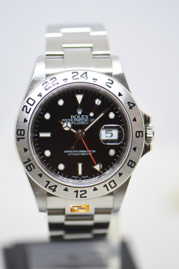 [SOLD] ROLEX OYSTER PERPETUAL EXPLORER II 40mm STEEL BLACK DIAL CALIBRE 3185 16570 (REHAUT ENGRAVINGS-NO PINHOLE) (MINT)