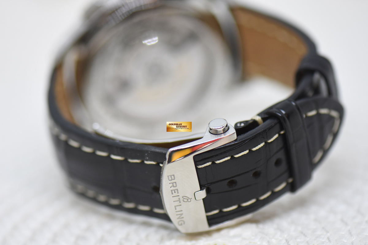 [SOLD] BREITLING PREMIER B01 CHRONOGRAPH 42mm STEEL IN LEATHER STRAP CREAM DIAL AB0118 (MINT)