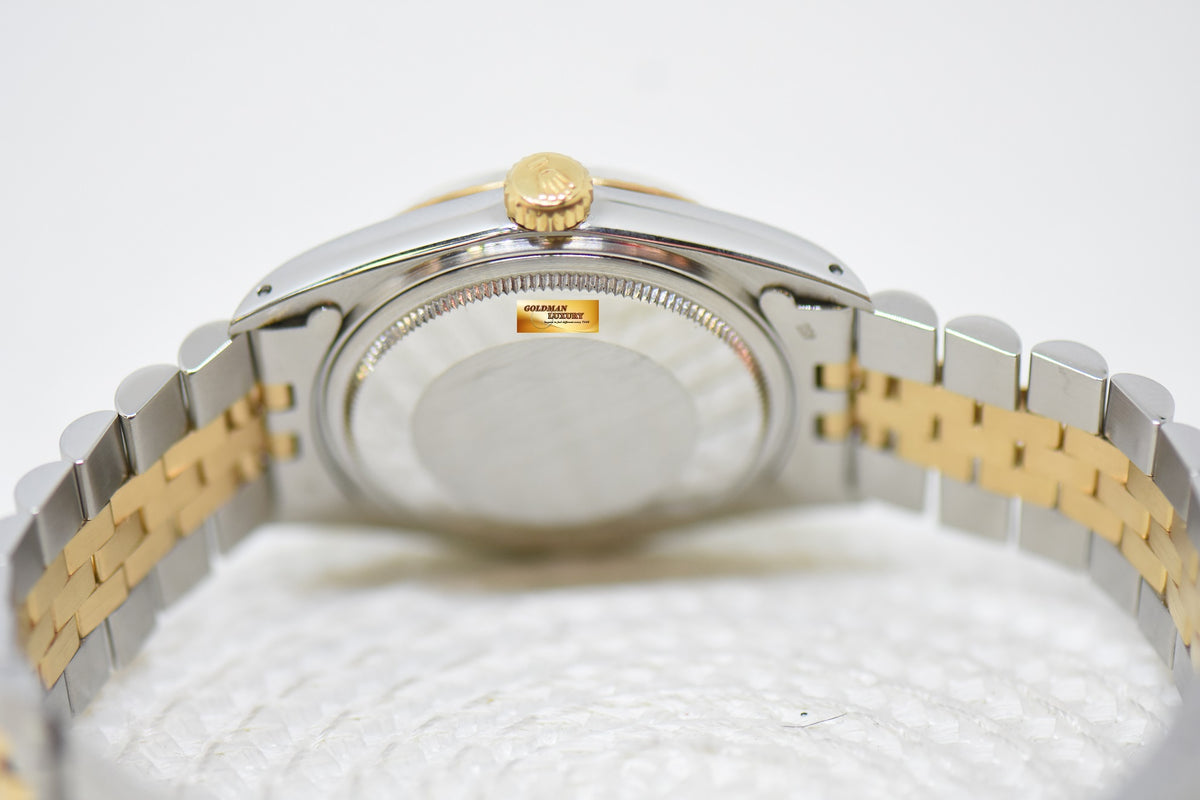 [SOLD] ROLEX OYSTER DATEJUST 36mm HALF-GOLD IN JUBILEE BRACELET GOLD TAPESTRY DIAL 16013 (QUICKSET-DATE) (VINTAGE)