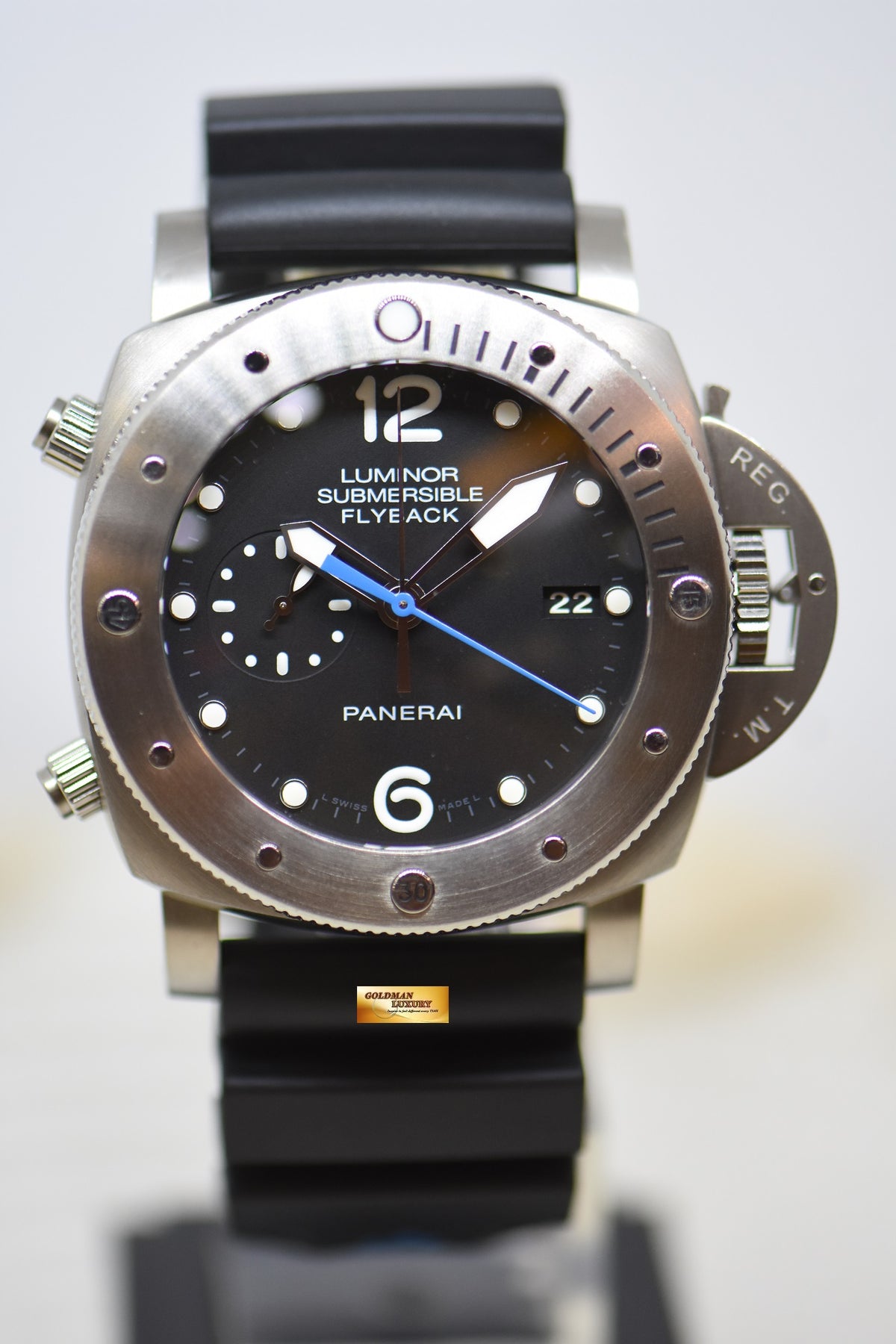 [SOLD] PANERAI LUMINOR SUBMERSIBLE 1950 3 DAYS 47mm TITANIUM FLYBACK CHRONOGRAPH AUTOMATIC PAM 614 (MINT)