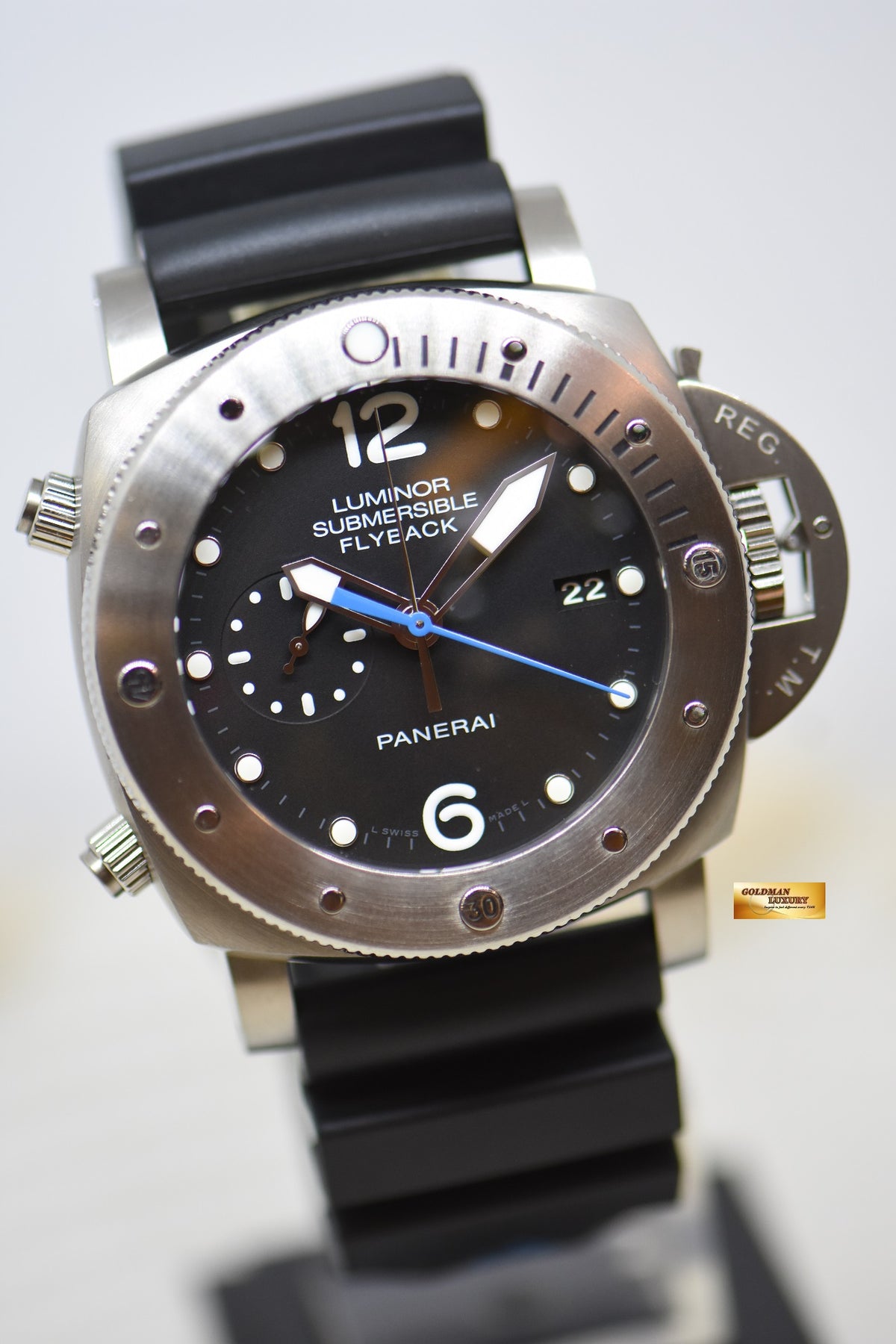 [SOLD] PANERAI LUMINOR SUBMERSIBLE 1950 3 DAYS 47mm TITANIUM FLYBACK CHRONOGRAPH AUTOMATIC PAM 614 (MINT)