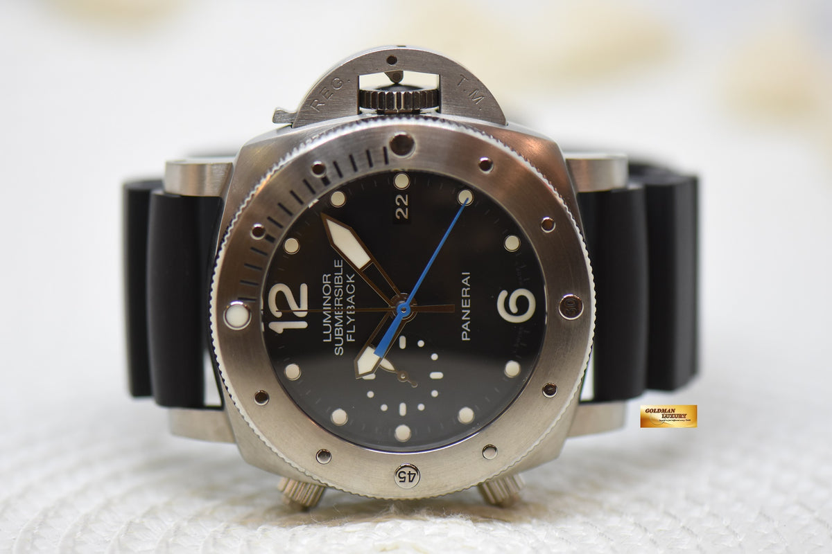 [SOLD] PANERAI LUMINOR SUBMERSIBLE 1950 3 DAYS 47mm TITANIUM FLYBACK CHRONOGRAPH AUTOMATIC PAM 614 (MINT)