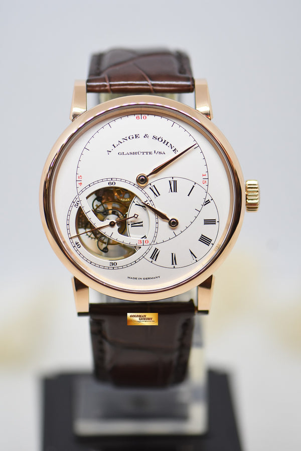 A.LANGE & SOHNE RICHARD LANGE TOURBILLON “POUR Le MERITE ROSE GOLD IN LEATHER STRAP MANUAL WINDING 760.032 (MINT)