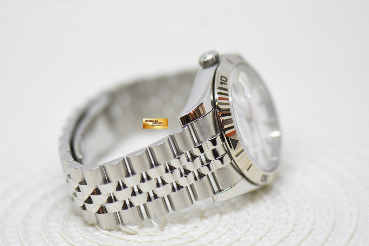 [SOLD] ROLEX OYSTER DATEJUST 36mm TURN-O-GRAPH STEEL IN JUBILEE BRACELET WHITE DIAL 116264 (MINT)