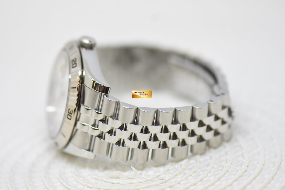 [SOLD] ROLEX OYSTER DATEJUST 36mm TURN-O-GRAPH STEEL IN JUBILEE BRACELET WHITE DIAL 116264 (MINT)