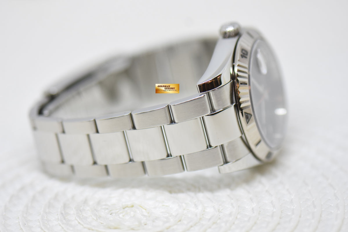 [SOLD] ROLEX OYSTER DATEJUST 36mm TURN-O-GRAPH STEEL IN OYSTER BRACELET BLACK DIAL 116264 (MINT)