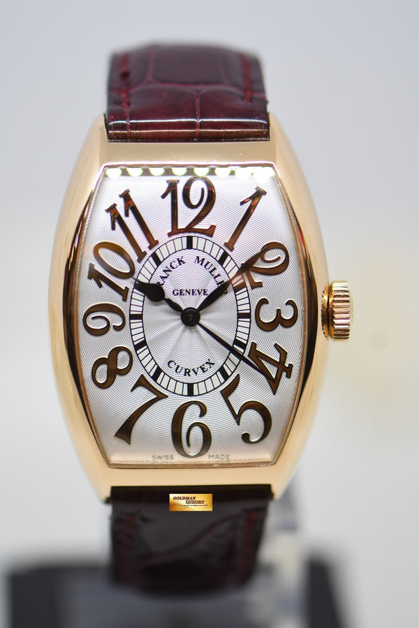 FRANCK MULLER CASABLANCA CURVEX ROSE GOLD IN LEATHER STRAP 5850 SC RELIEF (MINT)