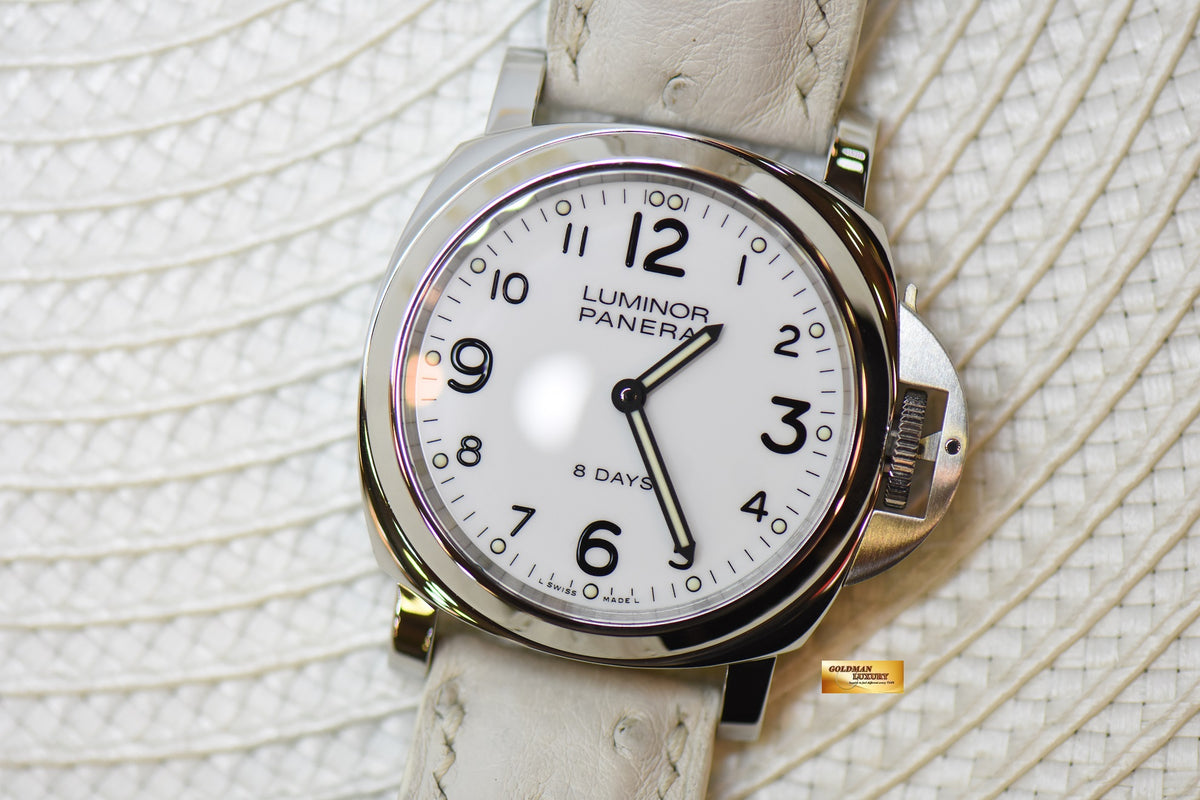 [SOLD] PANERAI LUMINOR MARINA 44mm STEEL IN LEATHER 8 DAYS MANUAL WHITE DIAL PAM 561 (MINT)
