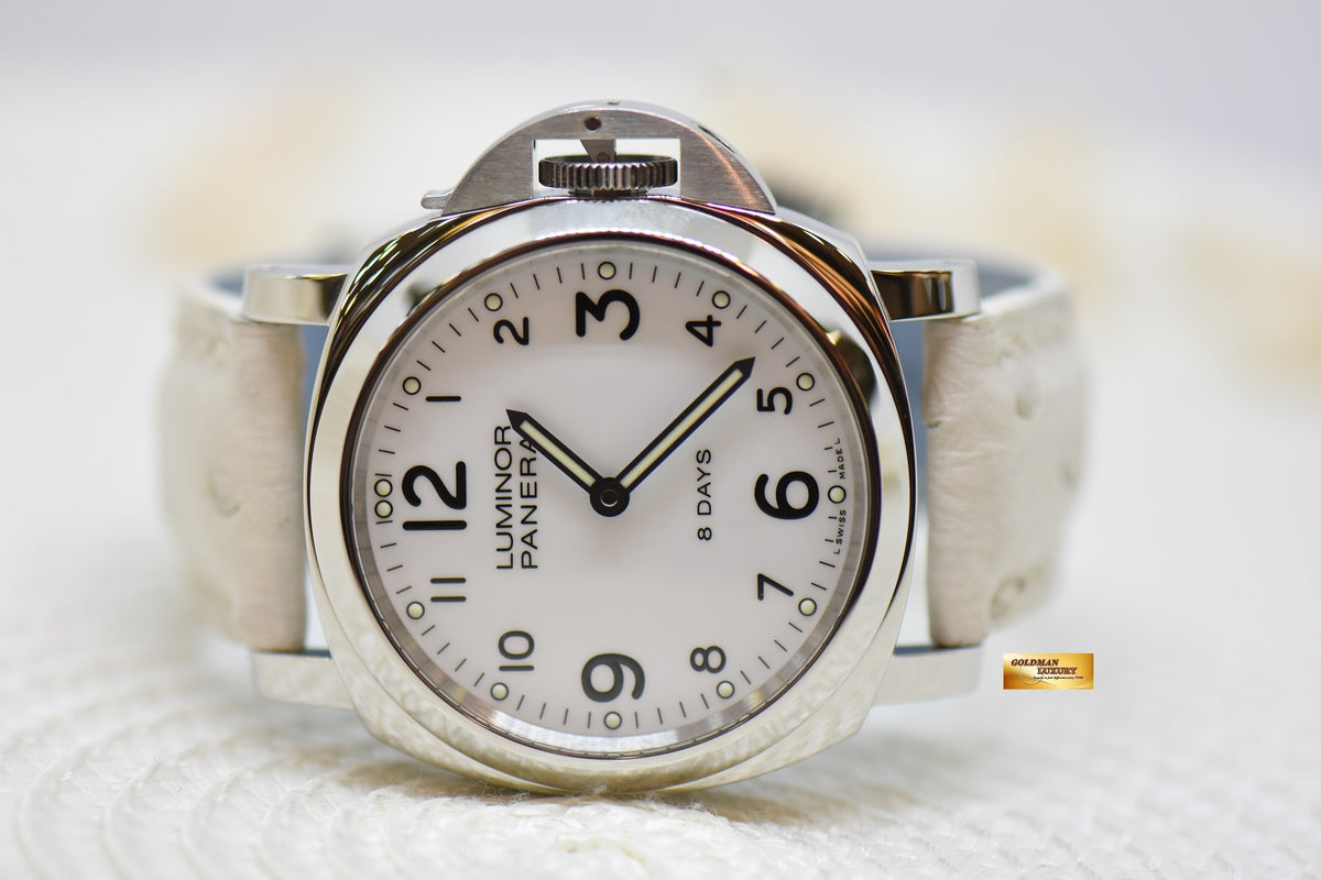[SOLD] PANERAI LUMINOR MARINA 44mm STEEL IN LEATHER 8 DAYS MANUAL WHITE DIAL PAM 561 (MINT)