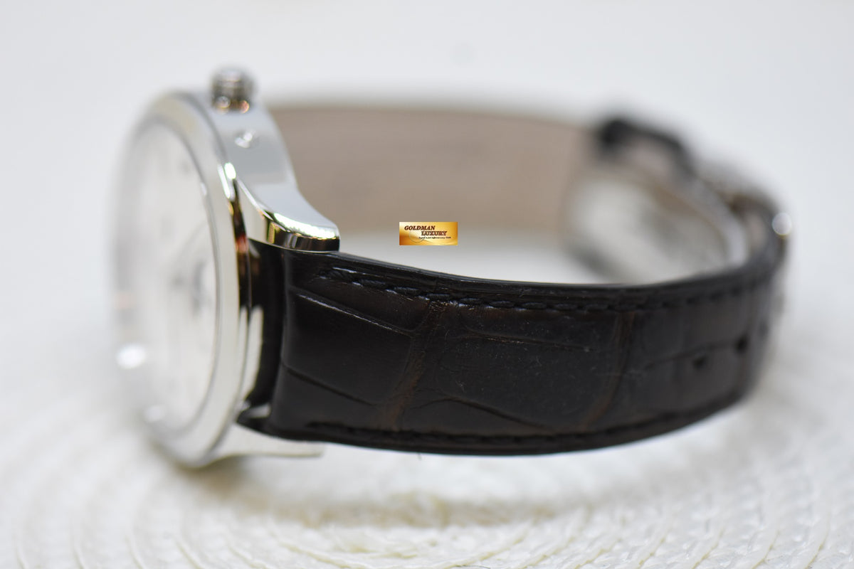 [SOLD] JLC MASTER CONTROL CALENDAR MOONPHASE 40mm STEEL IN LEATHER STRAP AUTOMATIC Q1558420 (MINT)