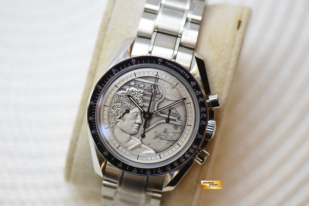 [SOLD] OMEGA SPEEDMASTER CHRONOGRAPH MOONWATCH APOLLO 17 SILVER COIN “ZEUS” DIAL 40TH ANNIVERSARY LIMITED EDITION (BRAND NEW) ALL STICKERS INTACT