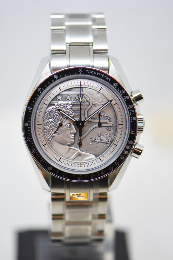 [SOLD] OMEGA SPEEDMASTER CHRONOGRAPH MOONWATCH APOLLO 17 SILVER COIN “ZEUS” DIAL 40TH ANNIVERSARY LIMITED EDITION (BRAND NEW) ALL STICKERS INTACT