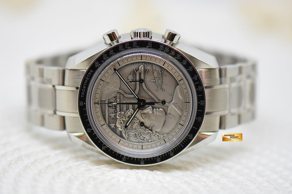 [SOLD] OMEGA SPEEDMASTER CHRONOGRAPH MOONWATCH APOLLO 17 SILVER COIN “ZEUS” DIAL 40TH ANNIVERSARY LIMITED EDITION (BRAND NEW) ALL STICKERS INTACT