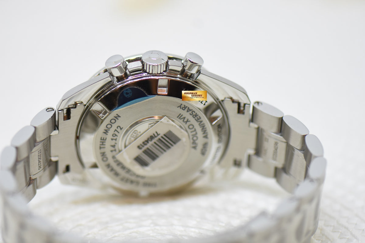 [SOLD] OMEGA SPEEDMASTER CHRONOGRAPH MOONWATCH APOLLO 17 SILVER COIN “ZEUS” DIAL 40TH ANNIVERSARY LIMITED EDITION (BRAND NEW) ALL STICKERS INTACT