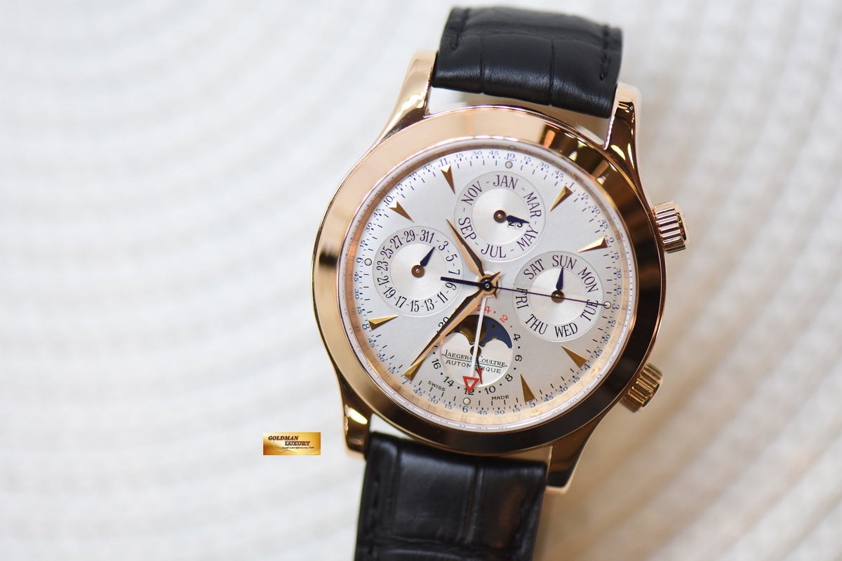 [SOLD] JAEGER Le-COULTRE MASTER GRANDE PERPETUAL CALENDAR MEMOVOX ALARM MOONPHASE ROSE GOLD IN LEATHER STRAP AUTOMATIC Q146295 (LNIB)