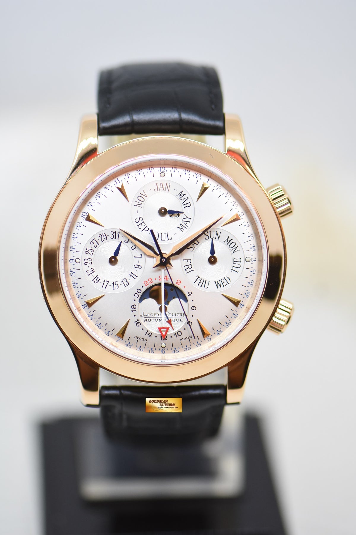 [SOLD] JAEGER Le-COULTRE MASTER GRANDE PERPETUAL CALENDAR MEMOVOX ALARM MOONPHASE ROSE GOLD IN LEATHER STRAP AUTOMATIC Q146295 (LNIB)