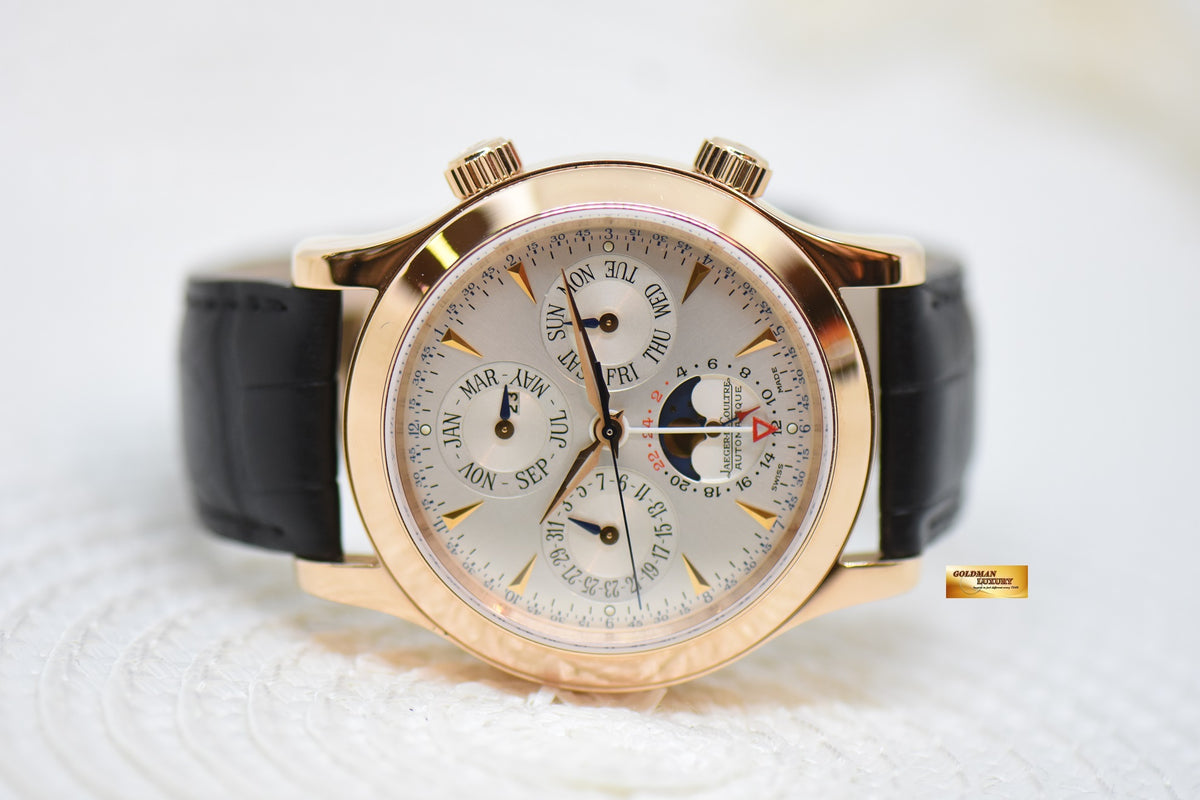 [SOLD] JAEGER Le-COULTRE MASTER GRANDE PERPETUAL CALENDAR MEMOVOX ALARM MOONPHASE ROSE GOLD IN LEATHER STRAP AUTOMATIC Q146295 (LNIB)