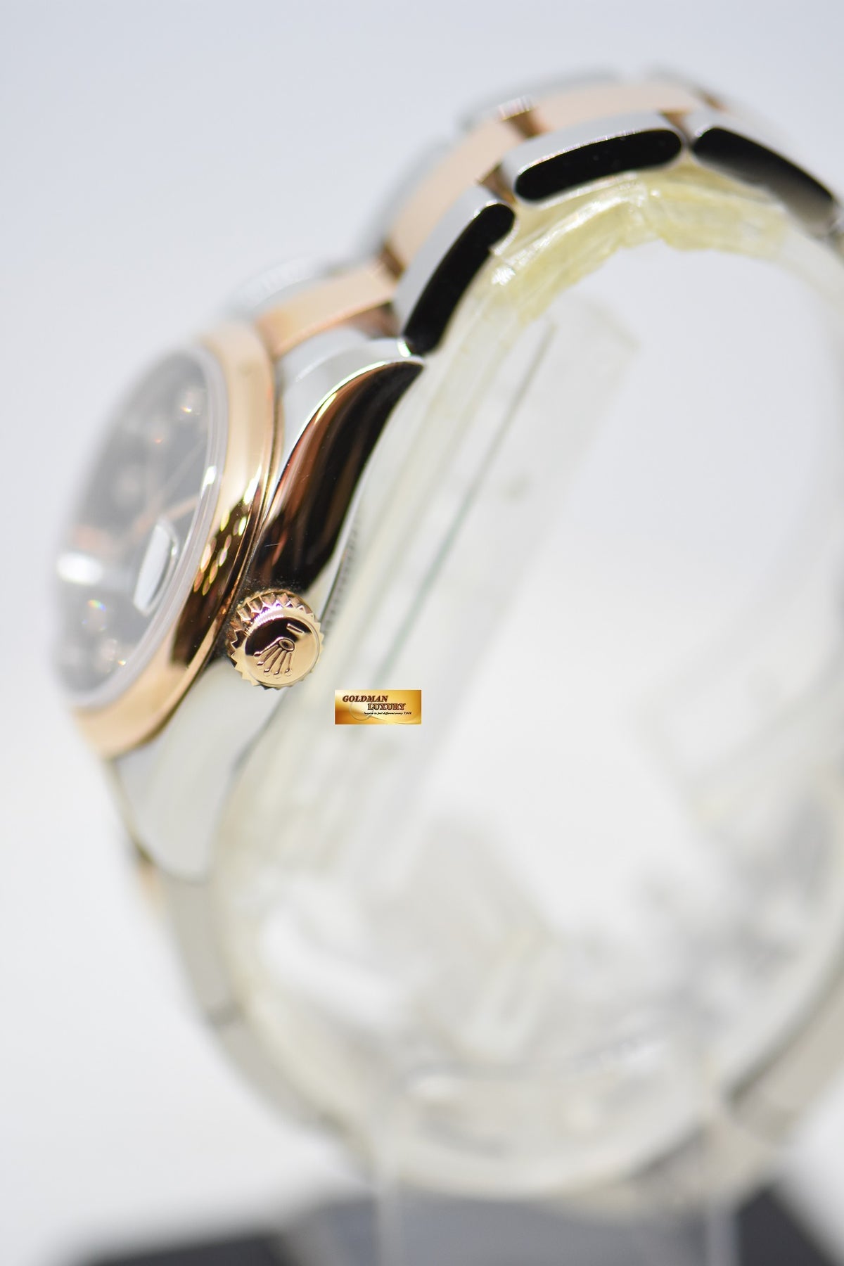 [SOLD] ROLEX OYSTER DATEJUST 26mm HALF-EVEROSE GOLD OYSTER BRACELET DARK COMPUTER DIAMOND DIAL 179161 (MINT)