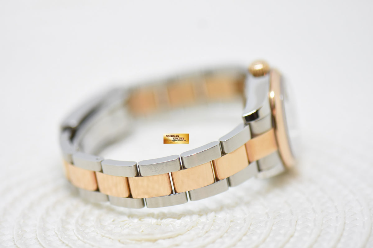 [SOLD] ROLEX OYSTER DATEJUST 26mm HALF-EVEROSE GOLD OYSTER BRACELET DARK COMPUTER DIAMOND DIAL 179161 (MINT)