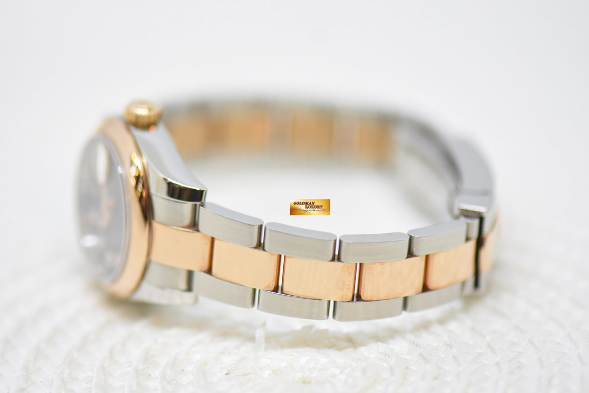 [SOLD] ROLEX OYSTER DATEJUST 26mm HALF-EVEROSE GOLD OYSTER BRACELET DARK COMPUTER DIAMOND DIAL 179161 (MINT)