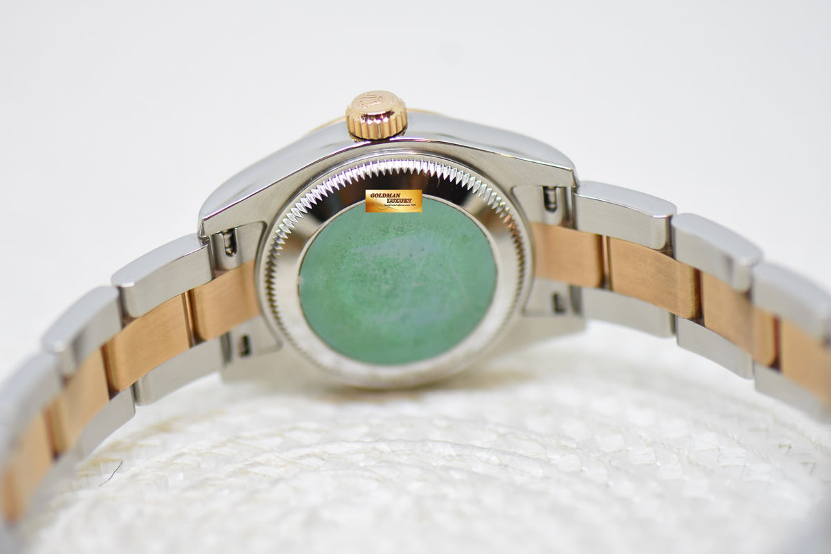 [SOLD] ROLEX OYSTER DATEJUST 26mm HALF-EVEROSE GOLD OYSTER BRACELET DARK COMPUTER DIAMOND DIAL 179161 (MINT)