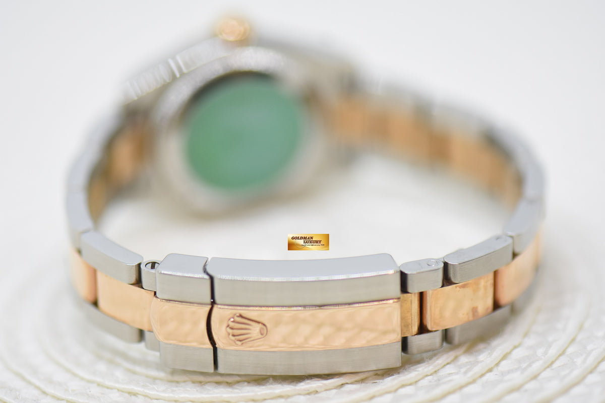 [SOLD] ROLEX OYSTER DATEJUST 26mm HALF-EVEROSE GOLD OYSTER BRACELET DARK COMPUTER DIAMOND DIAL 179161 (MINT)