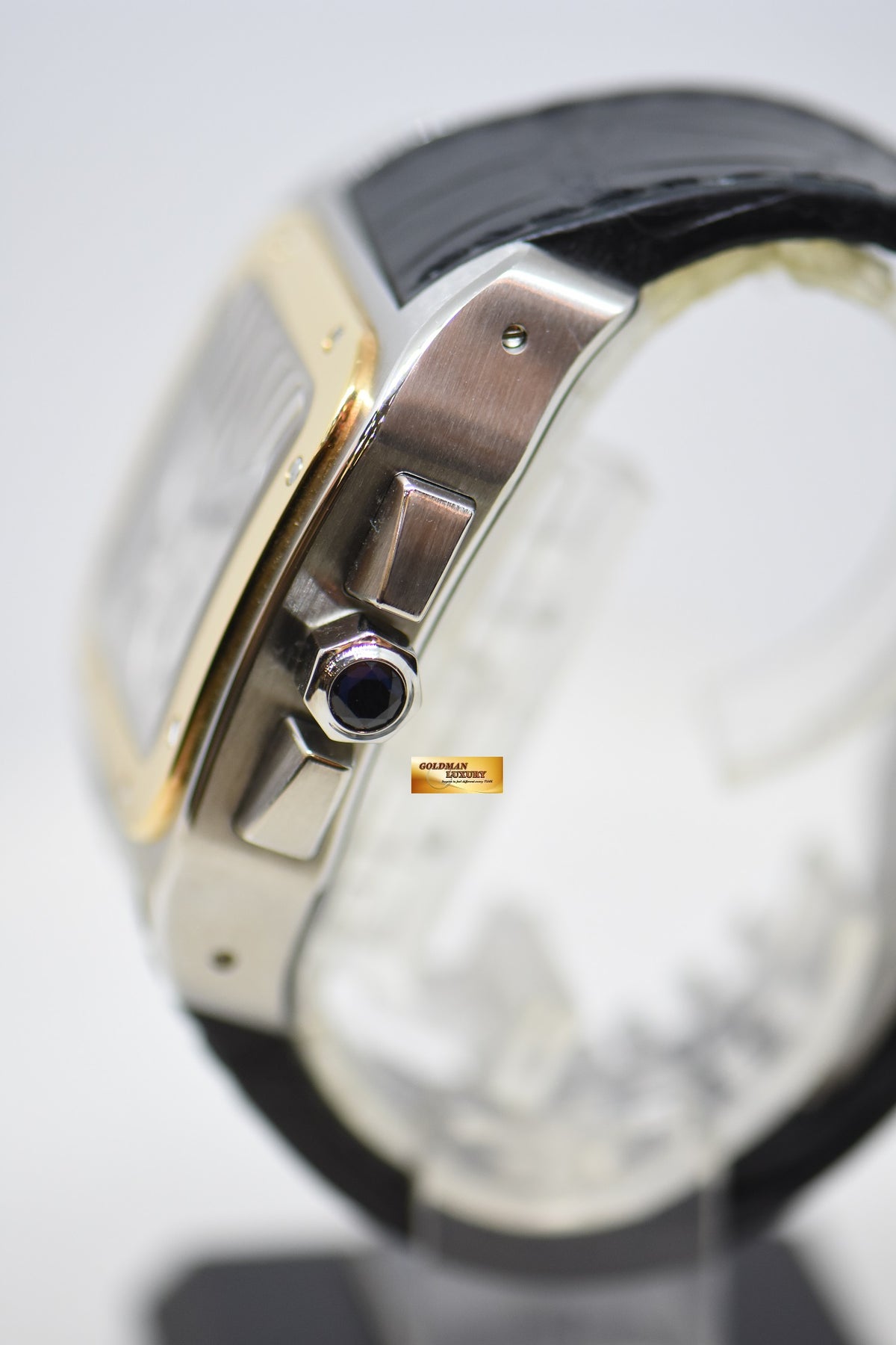 [SOLD] CARTIER SANTOS 100XL HALF-GOLD CHRONOGRAPH IN LEATHER STRAP AUTOMATIC 2740 (MINT)