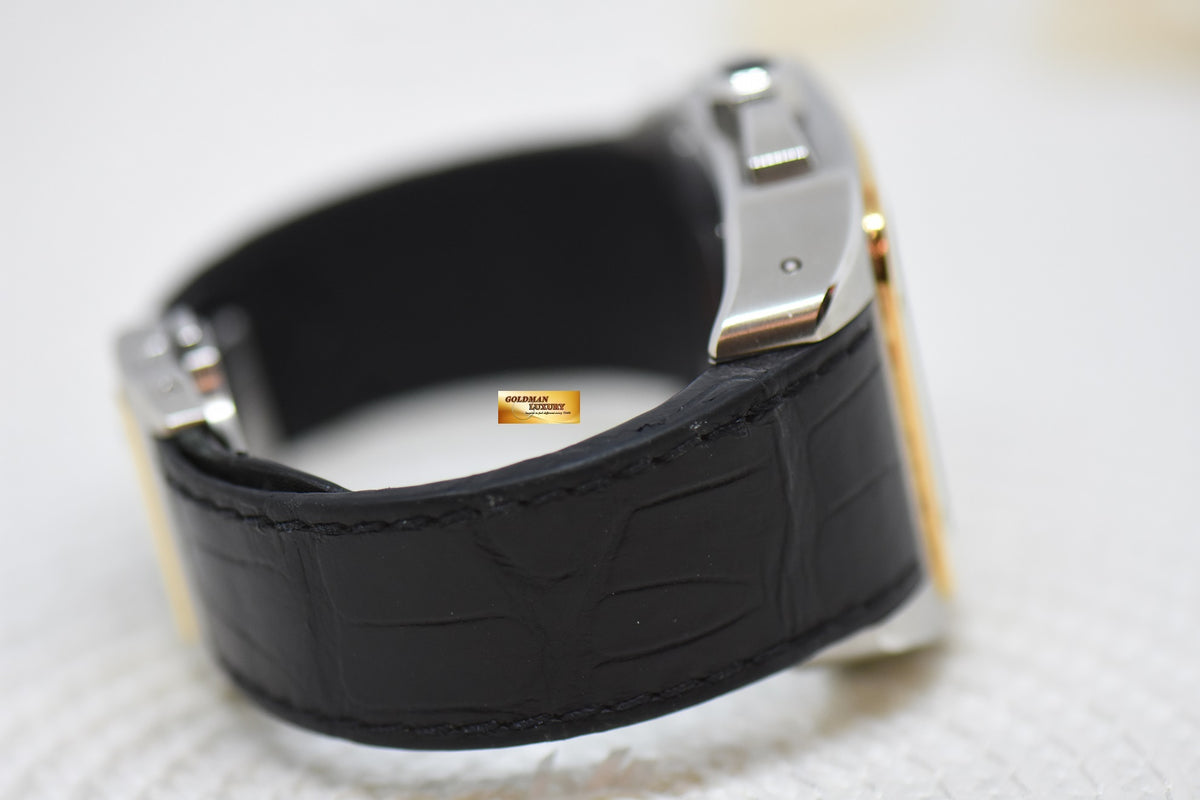 [SOLD] CARTIER SANTOS 100XL HALF-GOLD CHRONOGRAPH IN LEATHER STRAP AUTOMATIC 2740 (MINT)