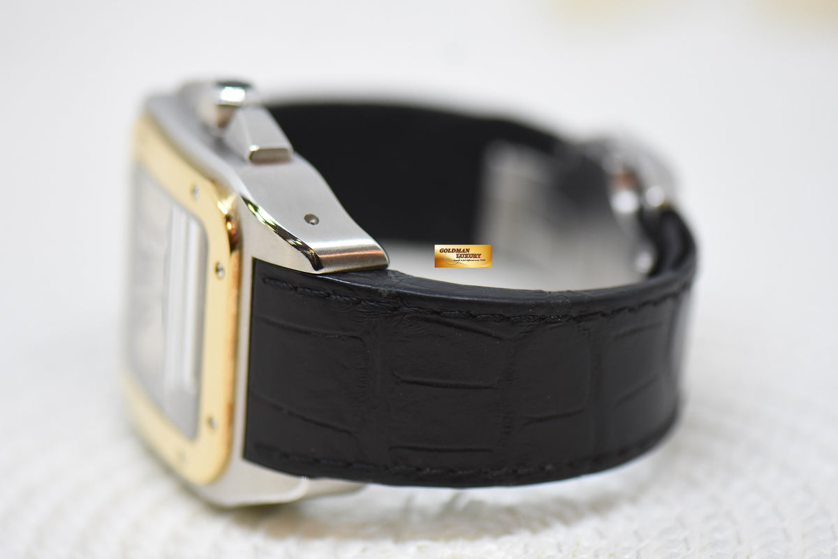 [SOLD] CARTIER SANTOS 100XL HALF-GOLD CHRONOGRAPH IN LEATHER STRAP AUTOMATIC 2740 (MINT)