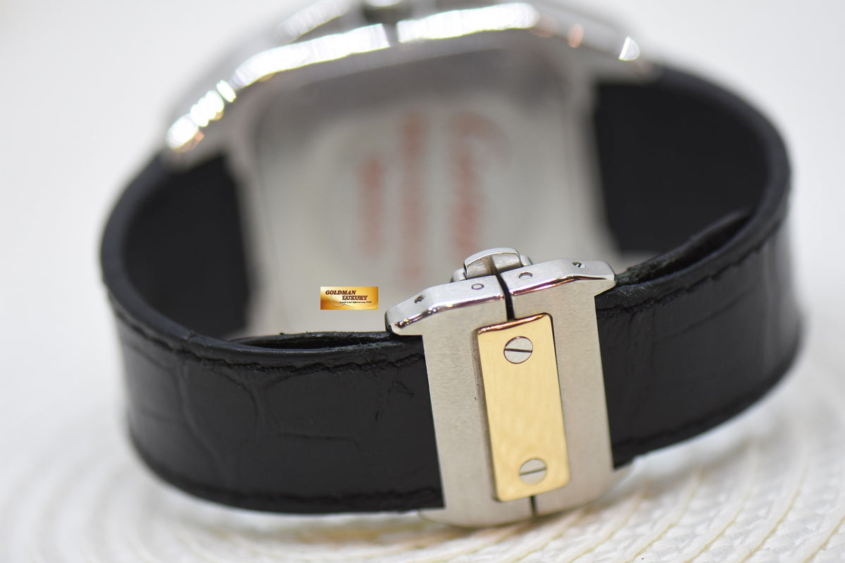 [SOLD] CARTIER SANTOS 100XL HALF-GOLD CHRONOGRAPH IN LEATHER STRAP AUTOMATIC 2740 (MINT)