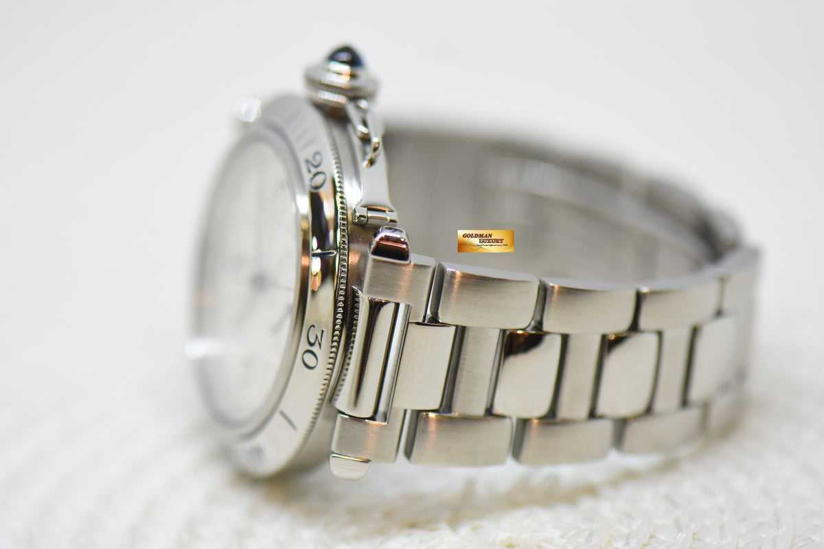 [SOLD] CARTIER PASHA DATE 24HR POWER RESERVE 38mm STEEL IN BRACELET AUTOMATIC 2388 (MINT)