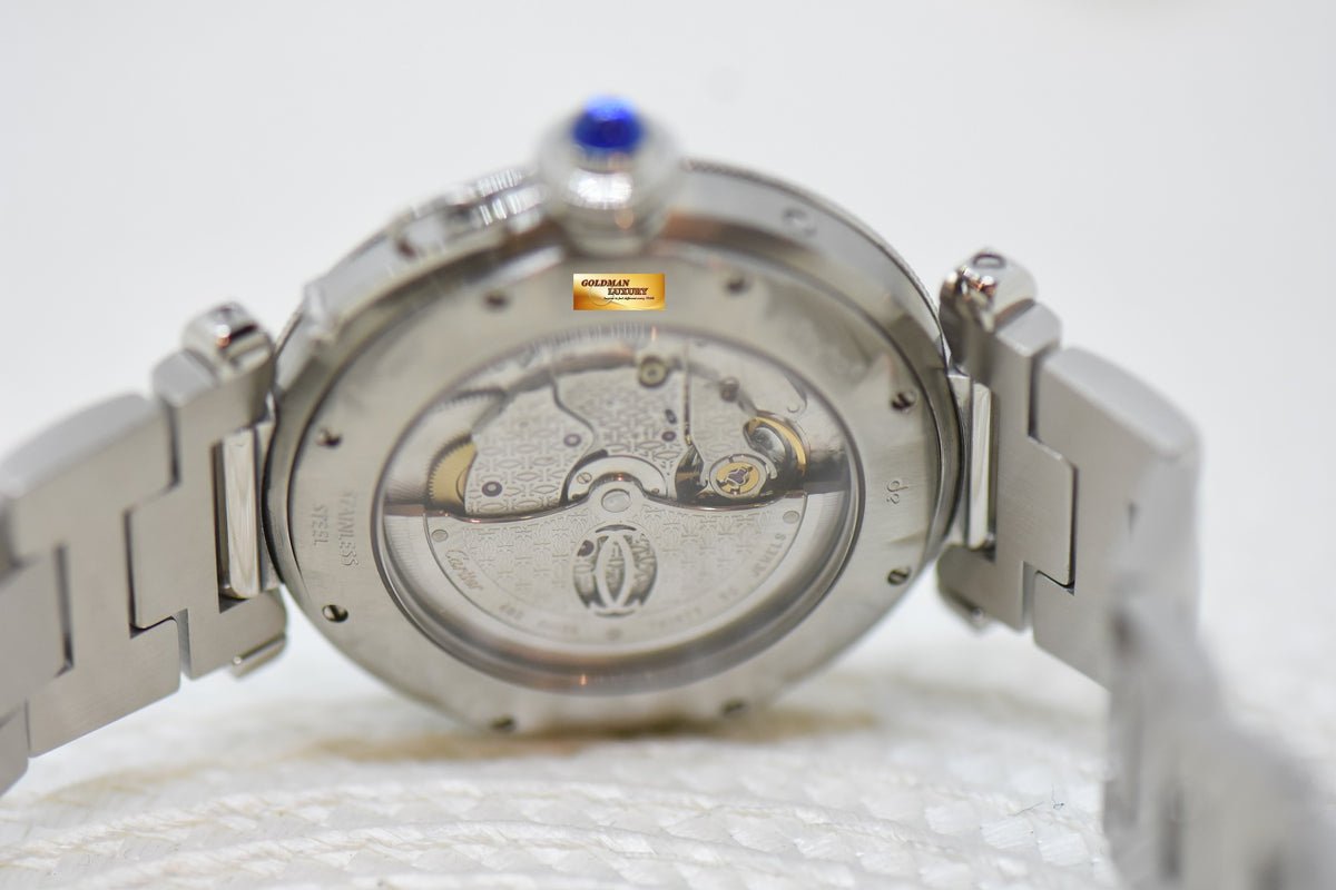 [SOLD] CARTIER PASHA DATE 24HR POWER RESERVE 38mm STEEL IN BRACELET AUTOMATIC 2388 (MINT)