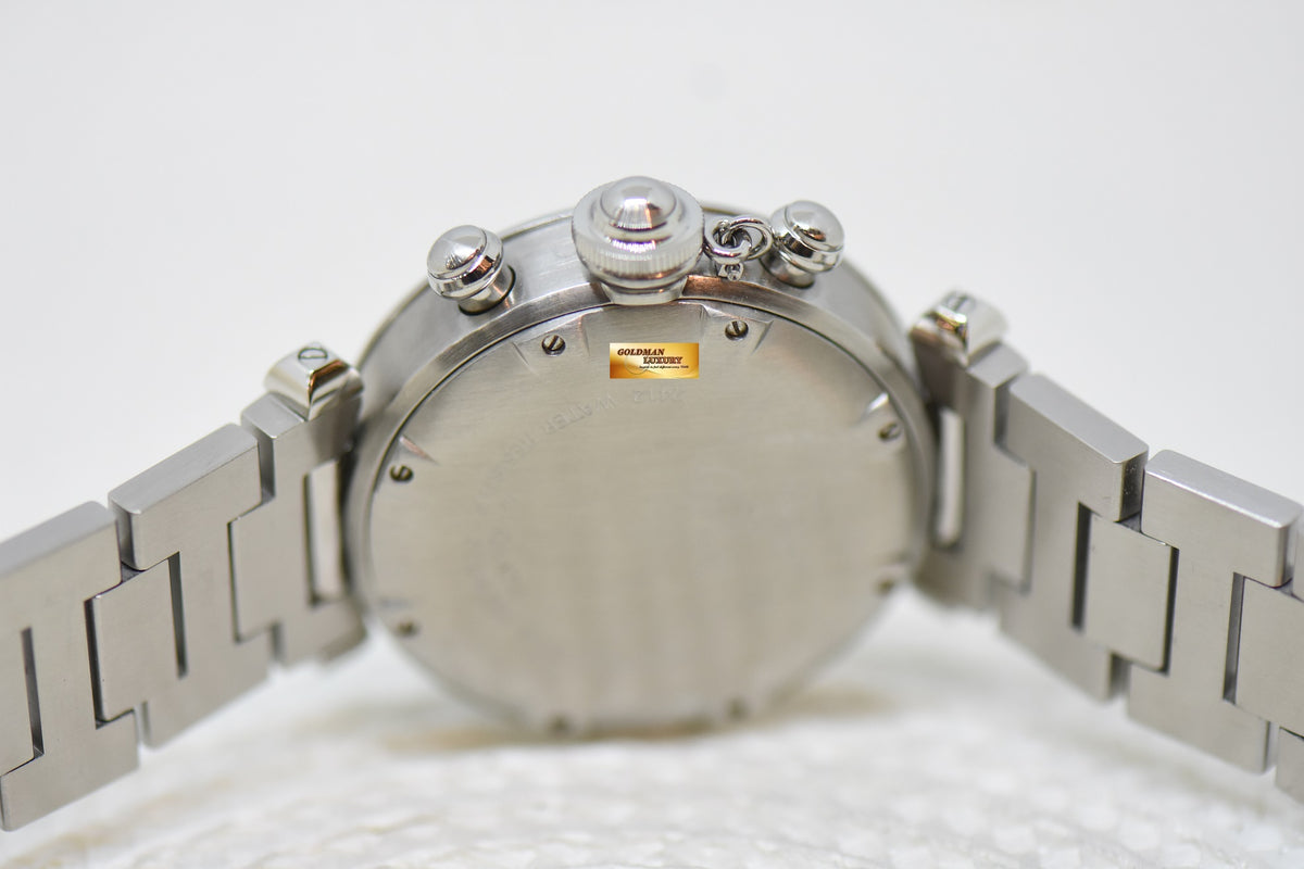 [SOLD] CARTIER PASHA CHRONOGRAPH 36mm STEEL IN BRACELET “PANDA DIAL” AUTOMATIC 2412 (MINT)