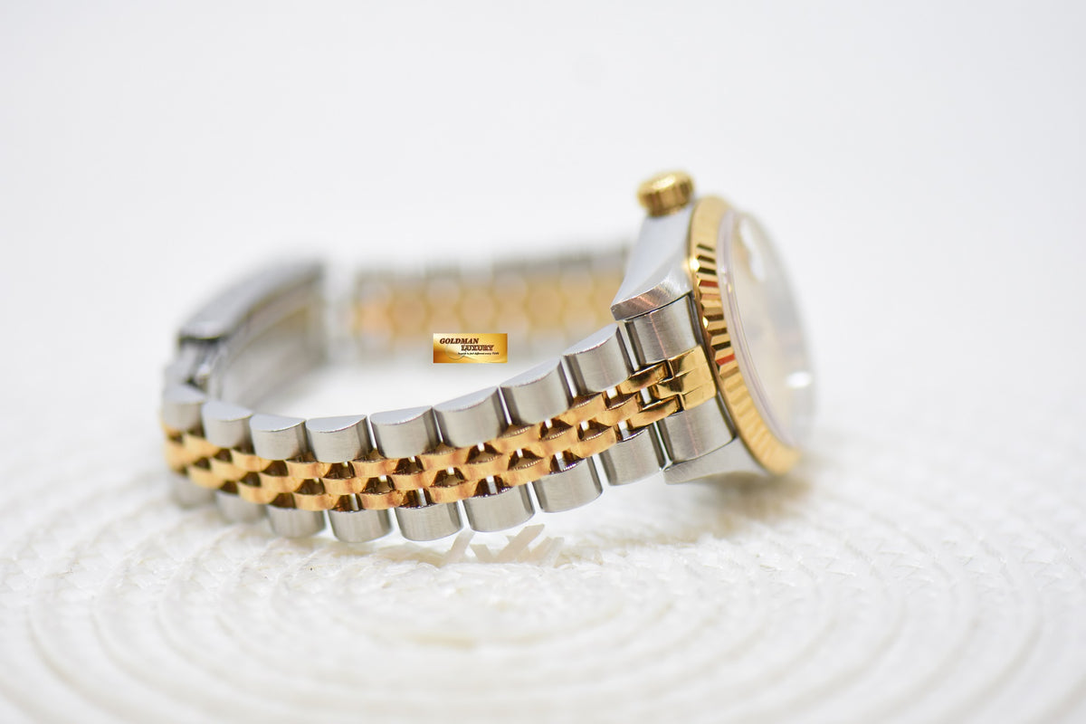 [SOLD] ROLEX OYSTER DATEJUST 26mm HALF-GOLD IN JUBILEE BRACELET CHAMPAGNE DIAL 69173 (MINT)