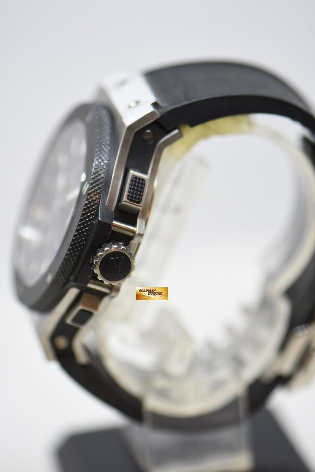 [SOLD] HUBLOT BIG BANG CHRONOGRAPH 44mm STEEL IN RUBBER STRAP CERAMIC BEZEL AUTOMATIC 301.SM.1770.GR (MINT)