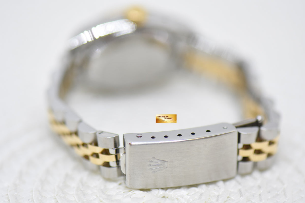 [SOLD] ROLEX OYSTER DATEJUST 26mm HALF-GOLD IN JUBILEE BRACELET WHITE ROMAN DIAL 69173 (MINT)