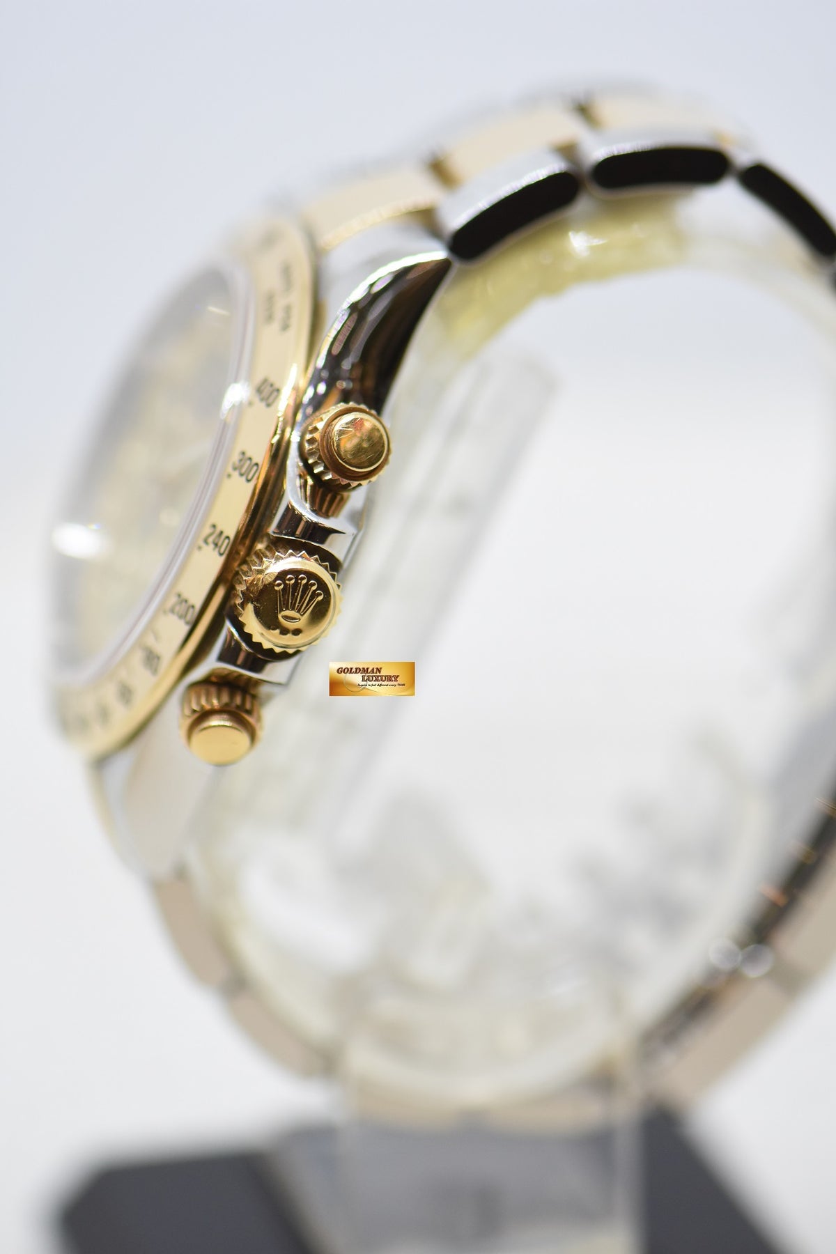 [SOLD] ROLEX OYSTER DAYTONA CHRONOGRAPH 40mm GOLD / STEEL IN OYSTER BRACELET MOP DIAMOND DIAL 116523 (LONG CLASP) (MINT)