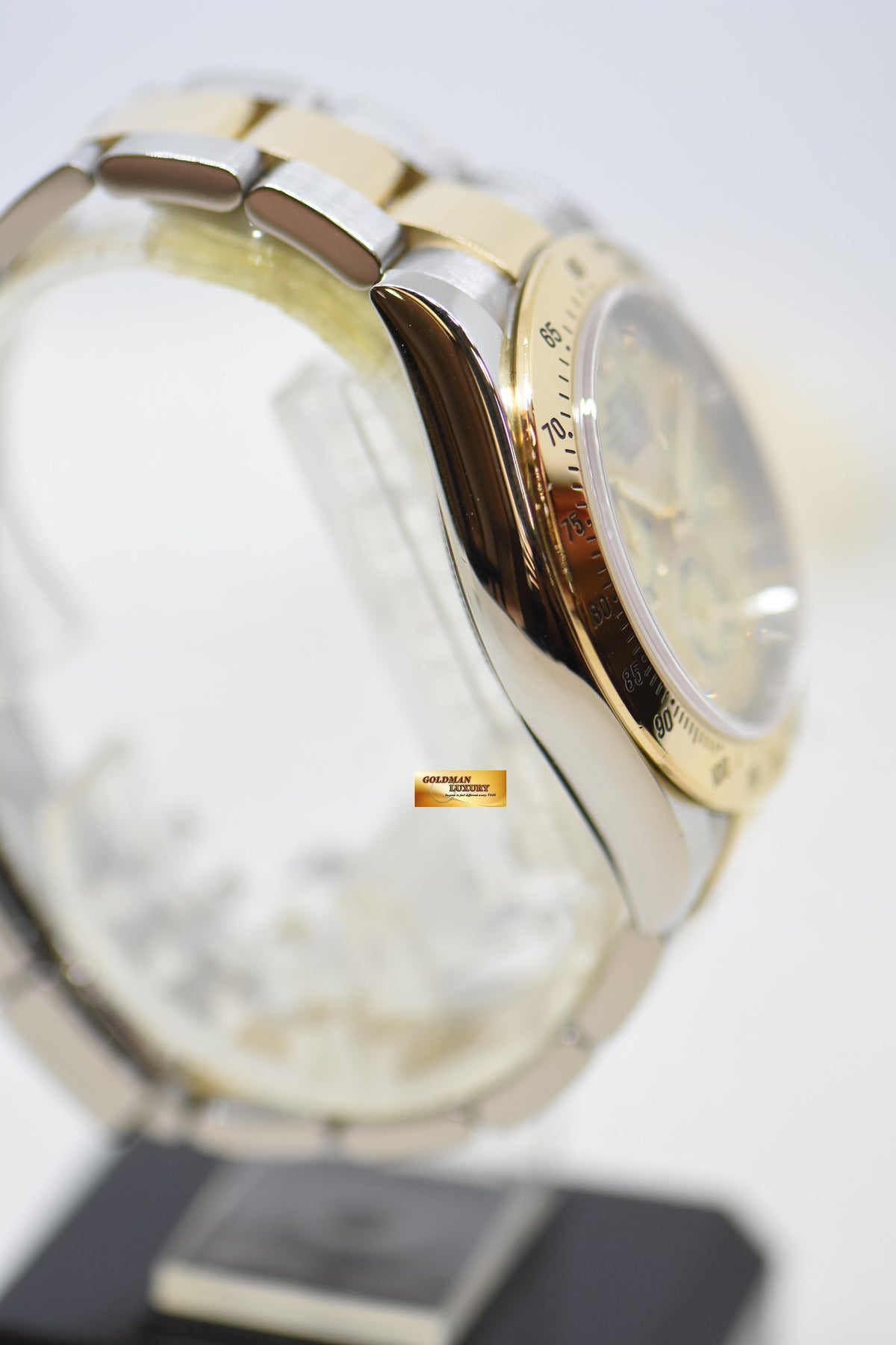 [SOLD] ROLEX OYSTER DAYTONA CHRONOGRAPH 40mm GOLD / STEEL IN OYSTER BRACELET MOP DIAMOND DIAL 116523 (LONG CLASP) (MINT)