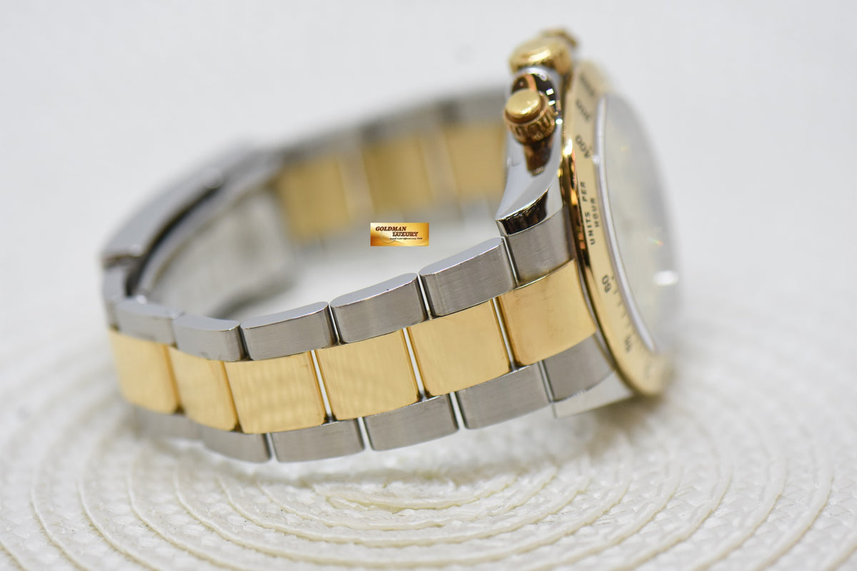 [SOLD] ROLEX OYSTER DAYTONA CHRONOGRAPH 40mm GOLD / STEEL IN OYSTER BRACELET MOP DIAMOND DIAL 116523 (LONG CLASP) (MINT)