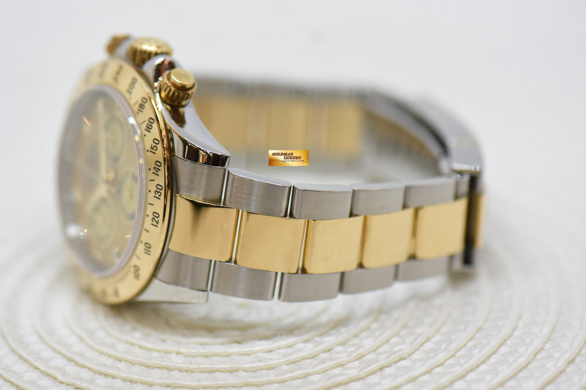 [SOLD] ROLEX OYSTER DAYTONA CHRONOGRAPH 40mm GOLD / STEEL IN OYSTER BRACELET MOP DIAMOND DIAL 116523 (LONG CLASP) (MINT)