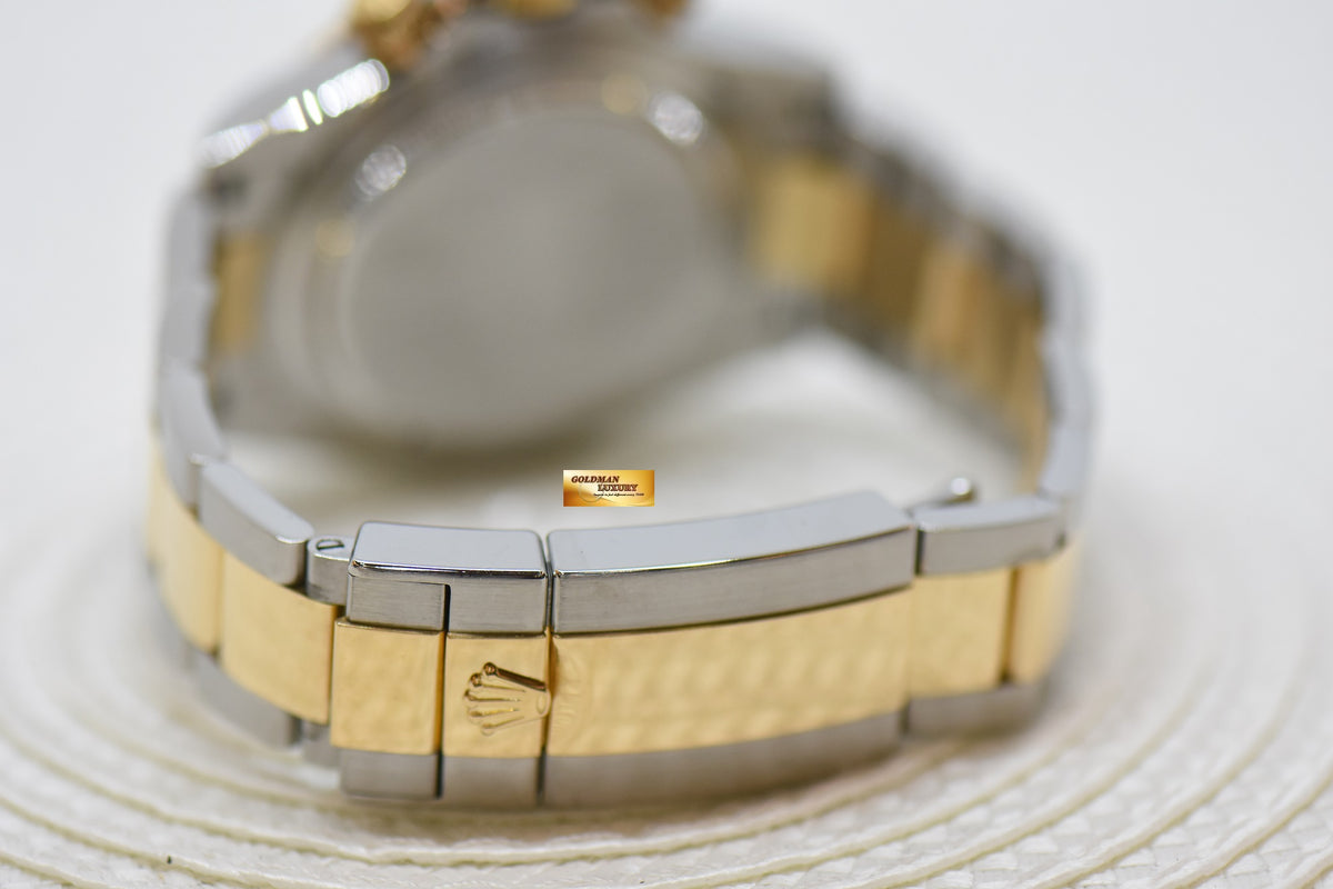 [SOLD] ROLEX OYSTER DAYTONA CHRONOGRAPH 40mm GOLD / STEEL IN OYSTER BRACELET MOP DIAMOND DIAL 116523 (LONG CLASP) (MINT)