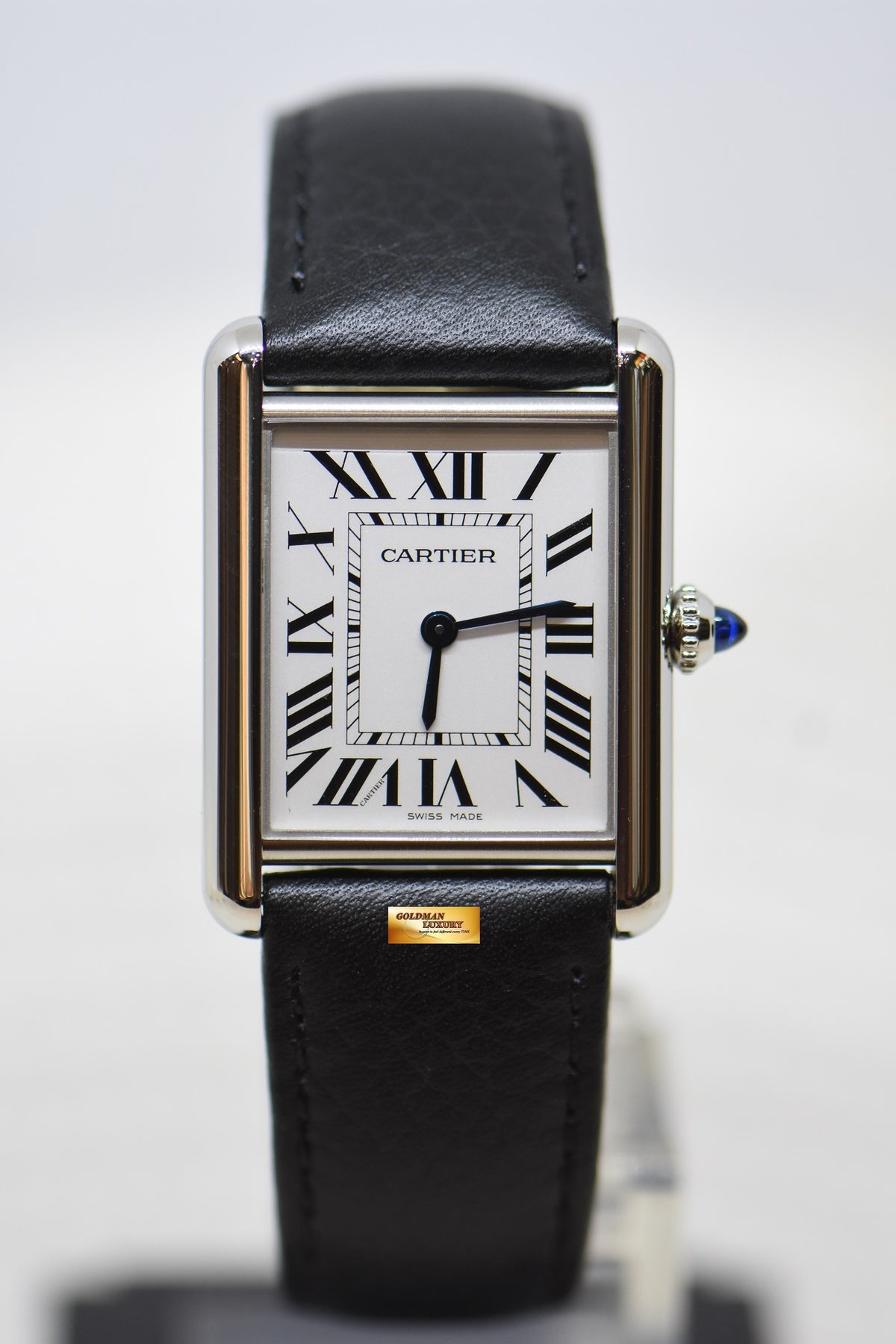 [SOLD] CARTIER TANK MUST LARGE STEEL IN LEATHER QUARTZ WSTA0041 (LNIB)