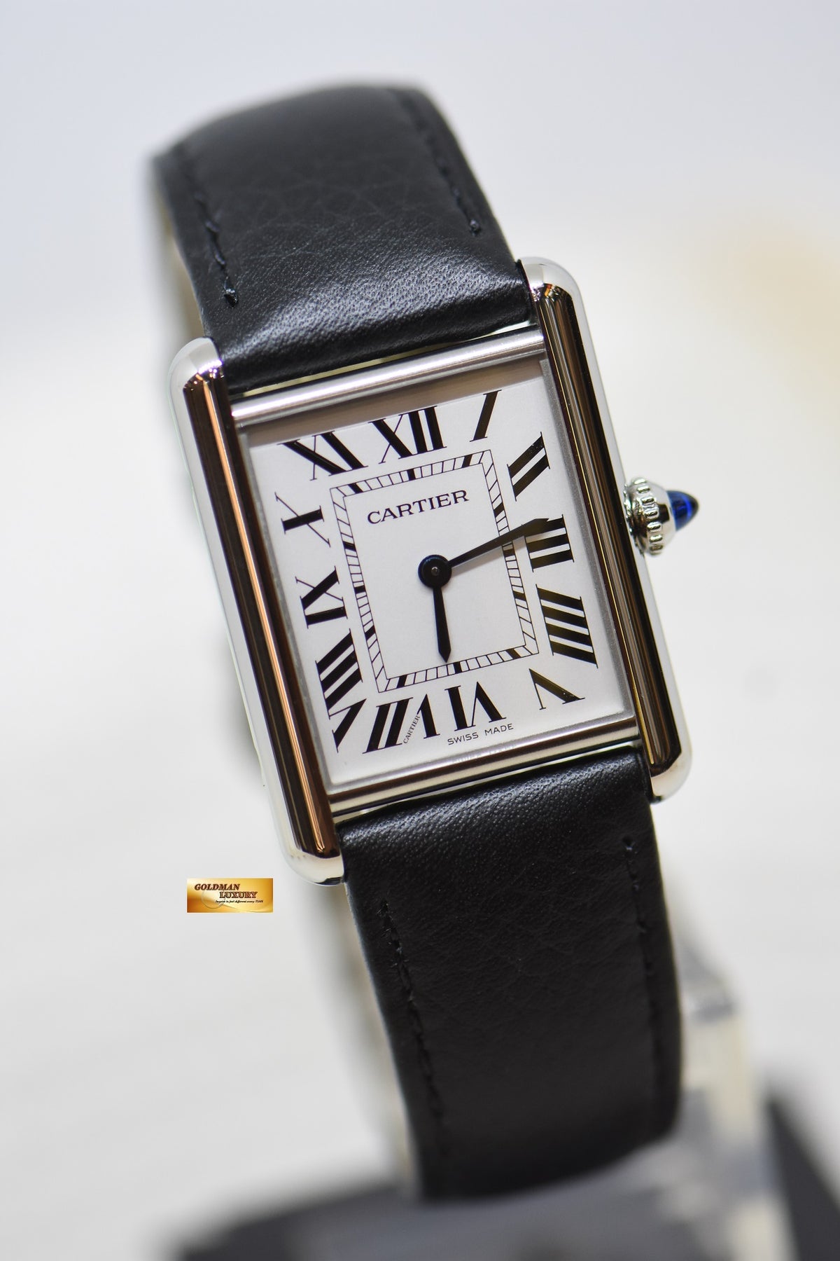 [SOLD] CARTIER TANK MUST LARGE STEEL IN LEATHER QUARTZ WSTA0041 (LNIB)