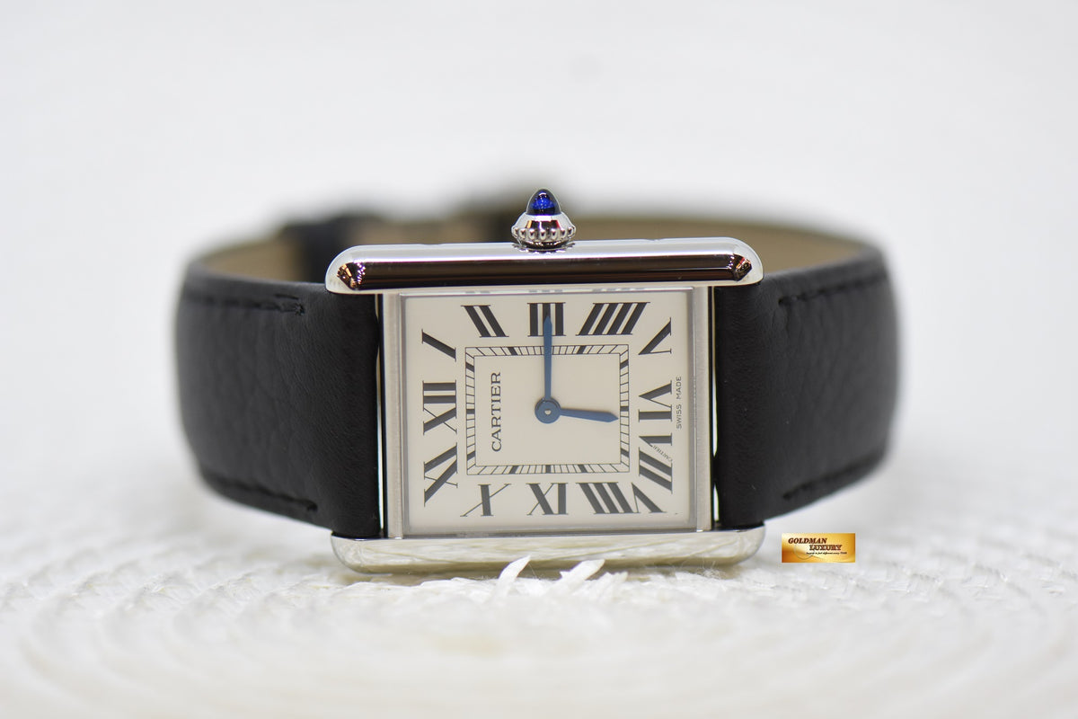 [SOLD] CARTIER TANK MUST LARGE STEEL IN LEATHER QUARTZ WSTA0041 (LNIB)