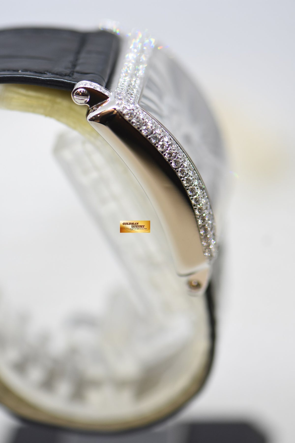 [SOLD] FRANCK MULLER MASTER SQUARE LADIES 2 ROWS DIAMONDS STEEL IN LEATHER STRAP QUARTZ 6002M QZRD (MINT)