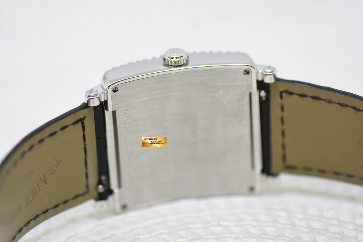 [SOLD] FRANCK MULLER MASTER SQUARE LADIES 2 ROWS DIAMONDS STEEL IN LEATHER STRAP QUARTZ 6002M QZRD (MINT)