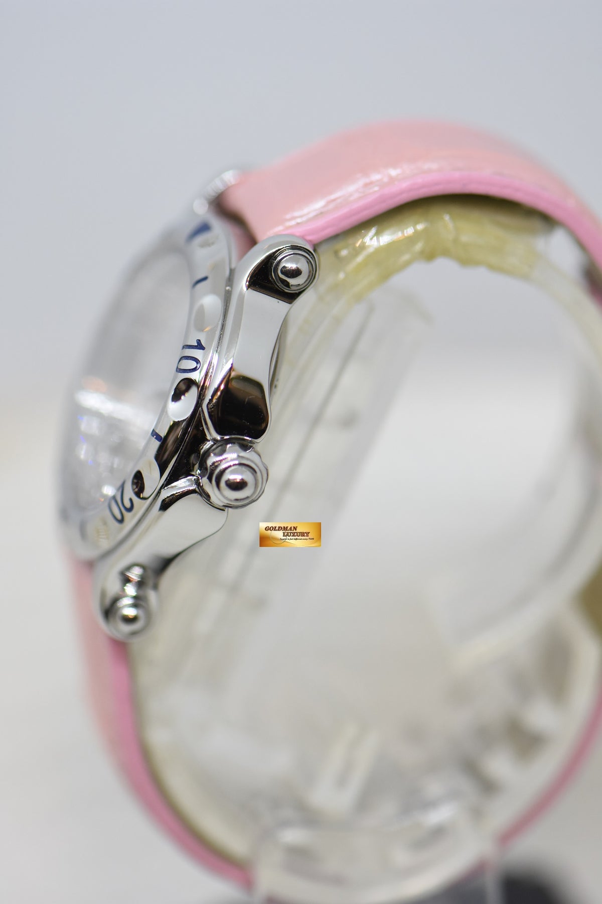 [SOLD] CHOPARD HAPPY SPORT 31mm SNOWFLAKE DIAMONDS STEEL IN LEATHER STRAP QUARTZ 27/8949 (MINT)