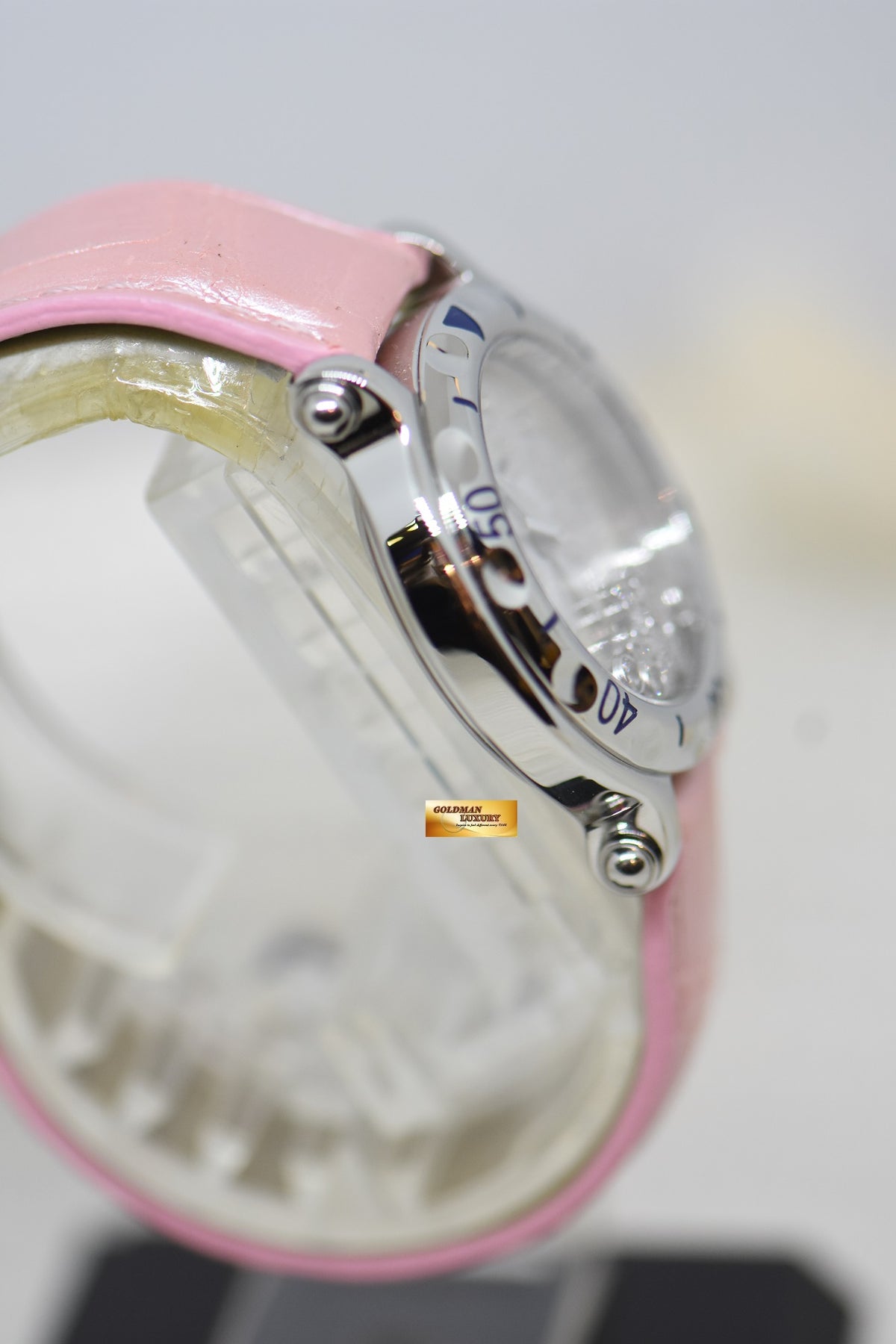 [SOLD] CHOPARD HAPPY SPORT 31mm SNOWFLAKE DIAMONDS STEEL IN LEATHER STRAP QUARTZ 27/8949 (MINT)