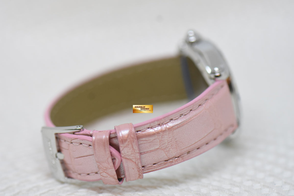 [SOLD] CHOPARD HAPPY SPORT 31mm SNOWFLAKE DIAMONDS STEEL IN LEATHER STRAP QUARTZ 27/8949 (MINT)