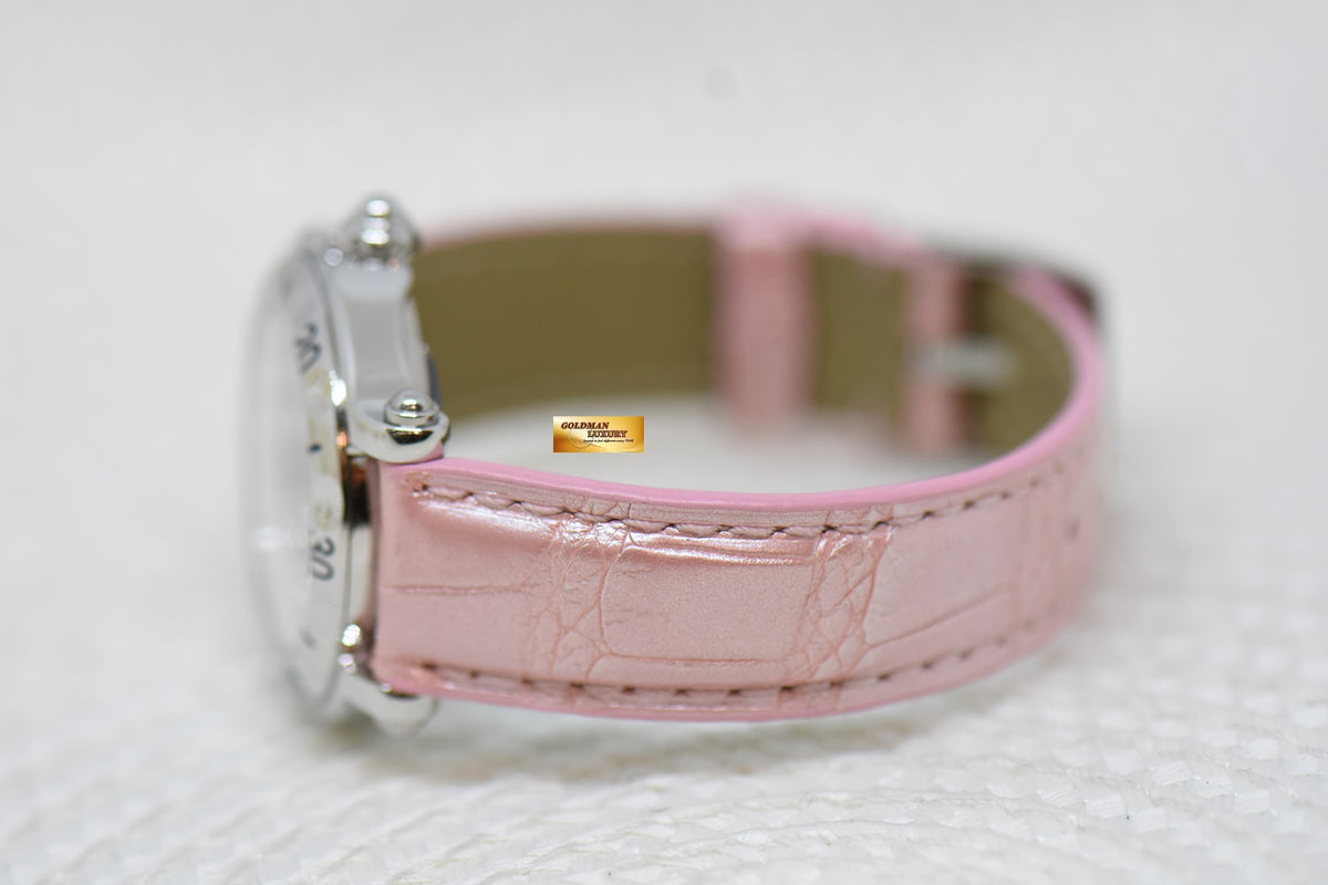 [SOLD] CHOPARD HAPPY SPORT 31mm SNOWFLAKE DIAMONDS STEEL IN LEATHER STRAP QUARTZ 27/8949 (MINT)